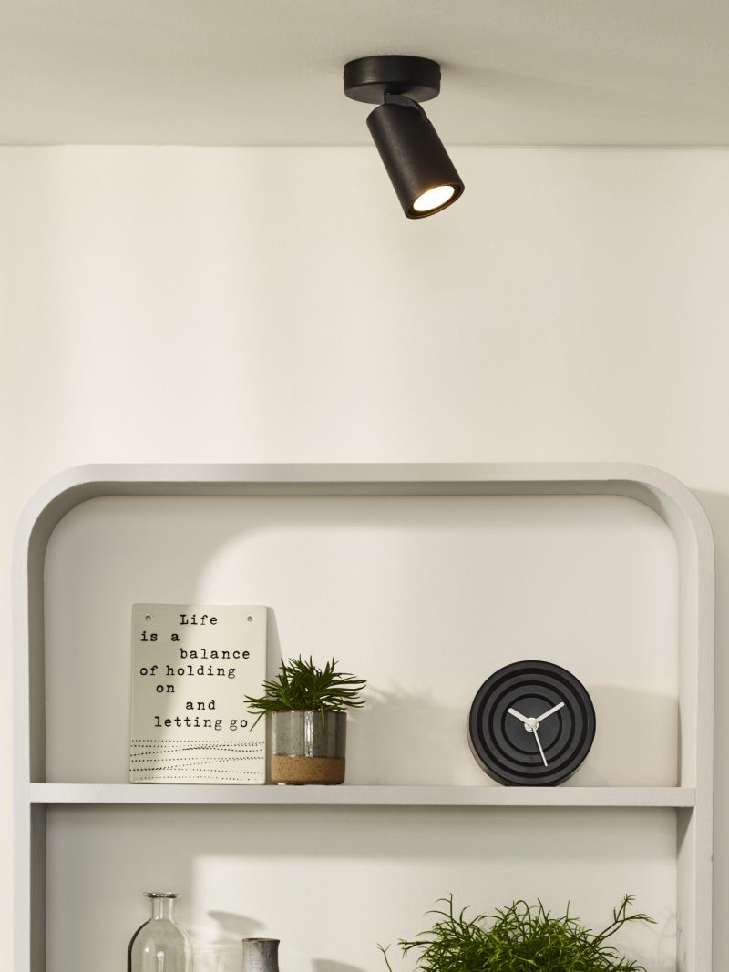 Lucide XYRUS - Stropné bodové svietidlo - Ø 9 cm - LED Dim to warm - GU10 - 1x5W 2200K/3000K - Black